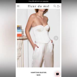 Fleur du Mal Hamptons bustier white XS